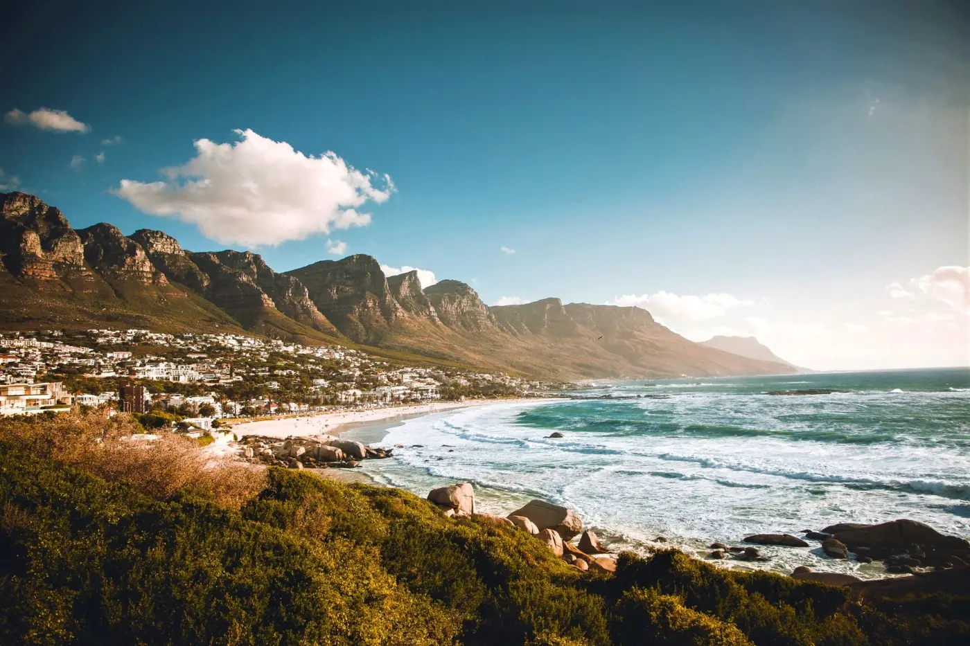 Cape Town coastline with mountains