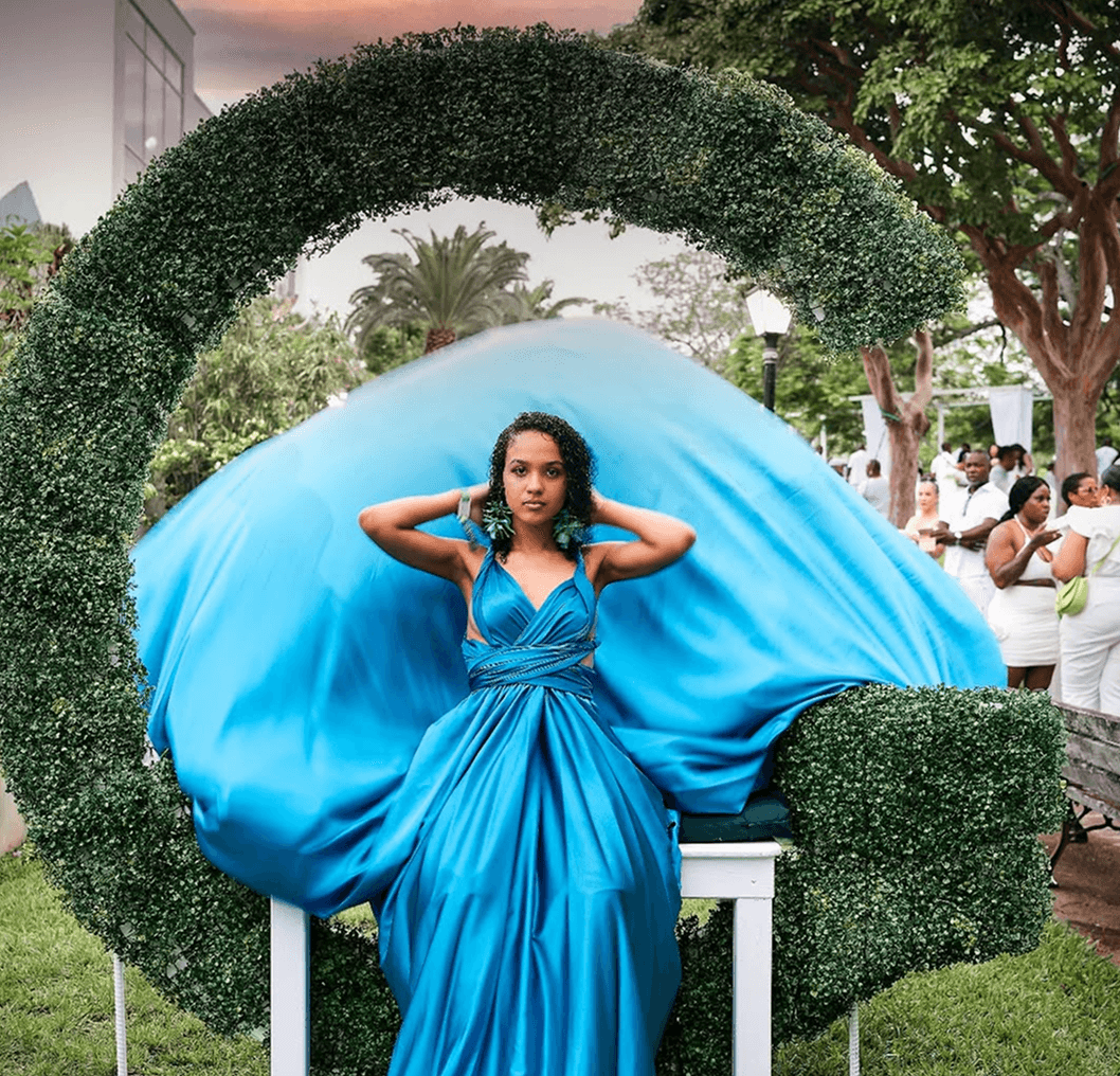 Flying dress blue hero